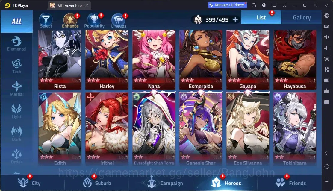 Mobile Legends: Adventure Accounts Global |LV 485|10B Power|VIP 10|Camp 83-17|Hero 399|42 Nexus|52Awaken|12Epic|5Rare 14