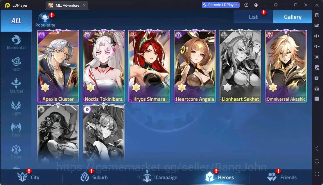 Mobile Legends: Adventure Accounts Global |LV 485|10B Power|VIP 10|Camp 83-17|Hero 399|42 Nexus|52Awaken|12Epic|5Rare 16