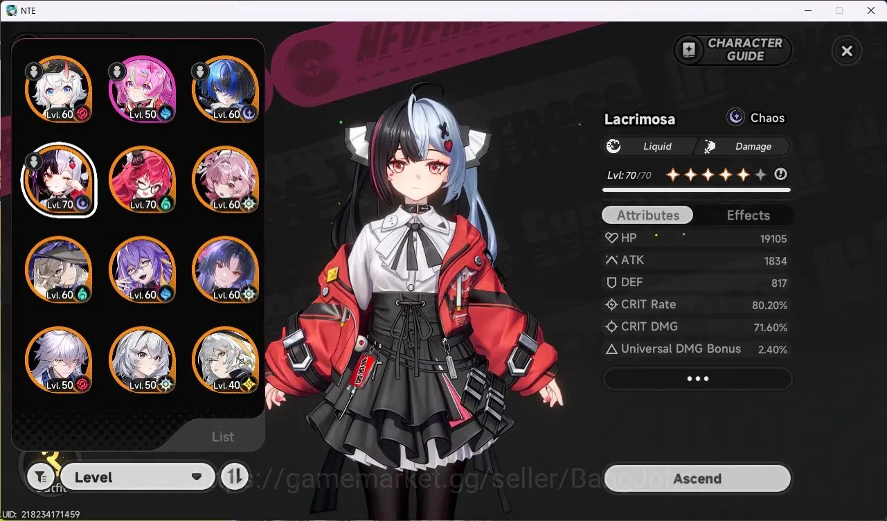 Neverness to Everness Accounts SEA|Hunter Lv 46|10 SSR-3 Limit(Lacrimosa,Nanally, image 2