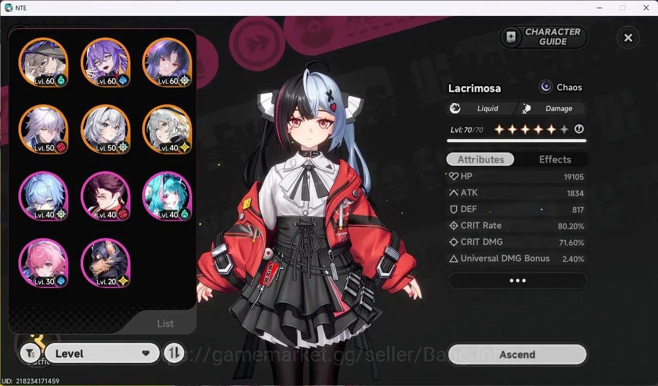 Neverness to Everness Accounts SEA|Hunter Lv 46|10 SSR-3 Limit(Lacrimosa,Nanally, image 3