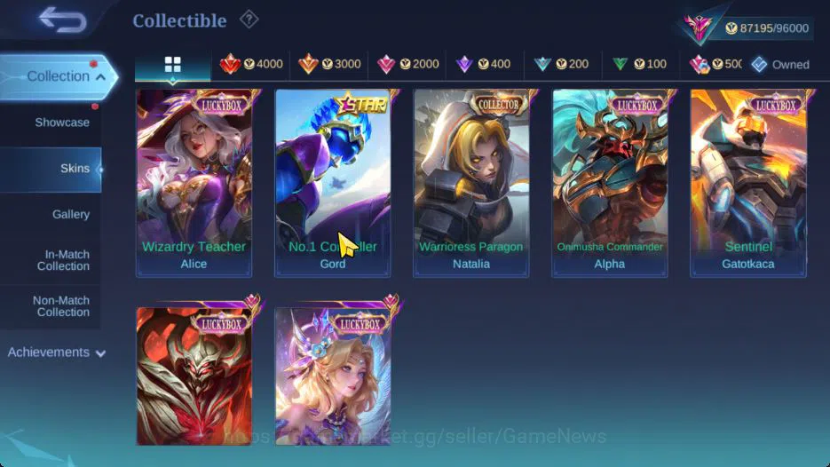 Mobile Legends: Bang Bang Accounts Collector Hero 126|Skin 277|High Glory 72|Aspirants Vexana,Naruto 7