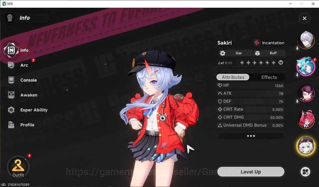 Neverness to Everness Accounts Global NA |HL 3| 2 SSR [Nanally, Sakiri] +1 S-Clas image 2