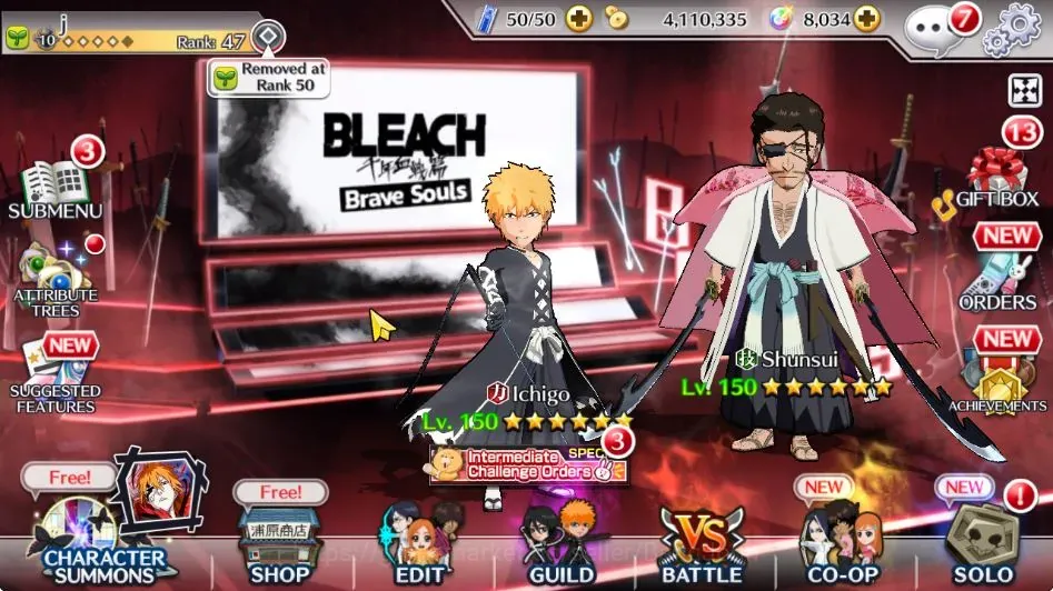 Bleach: Brave Souls Accounts Starter Global| 65K BP+8K Orb | Fresh Story | Ichigo TYBW:Refined | Sunshui TYBW26 | Kenpachi 1