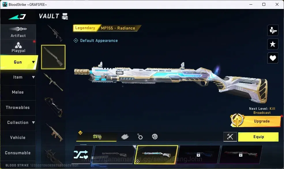 Blood Strike Accounts ASIA | 2 LEGENDARY: MP155-Radiance,MCX-Radiance|1  image 3